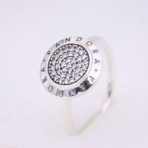 Pandora Pave Cz Silver Signature Logo Ring